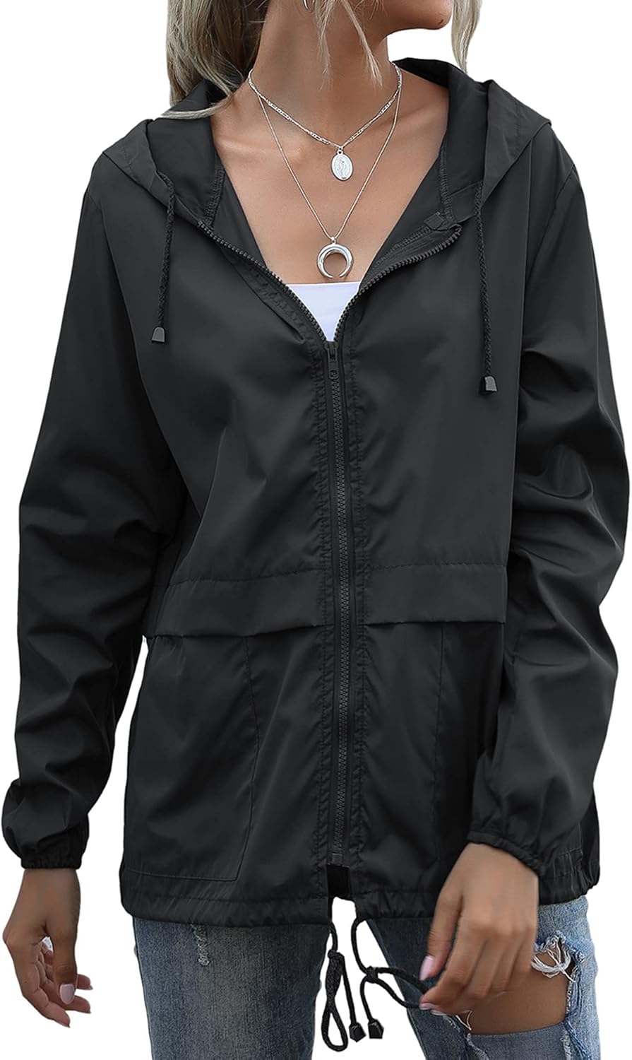 Women's Raincoats Lightweight Waterproof Rain Jackets - Image 2