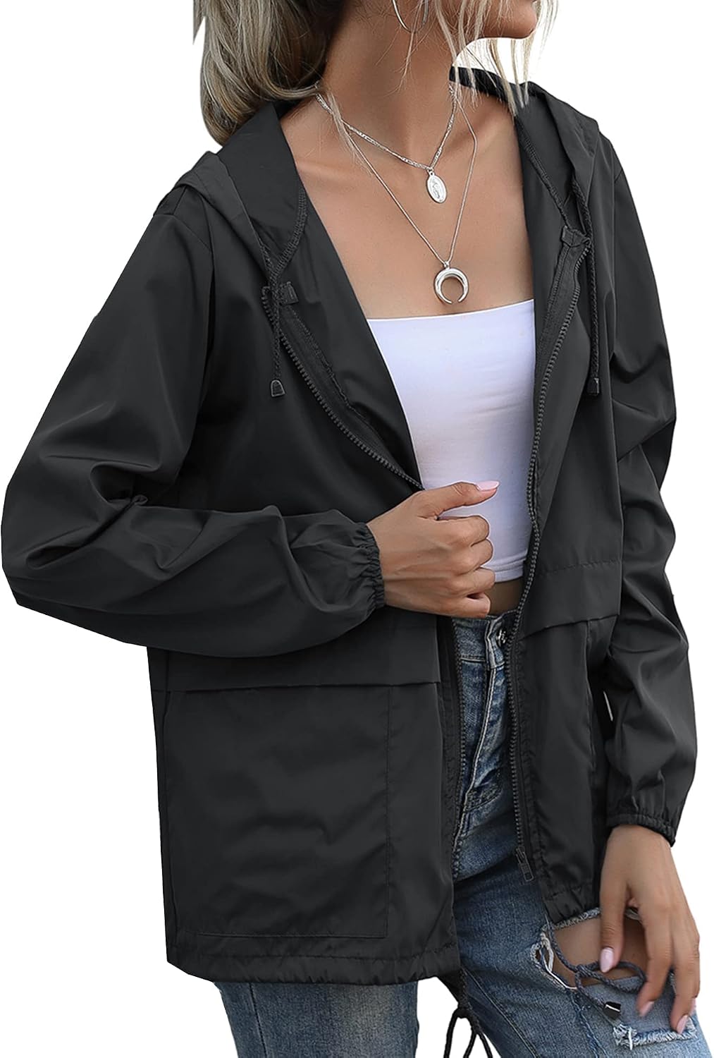 Women's Raincoats Lightweight Waterproof Rain Jackets - Image 3